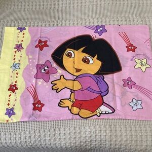 Vintage 2003 Nick Jr Viacom Dora the Explorer Stars Standard Size Pillow Case
